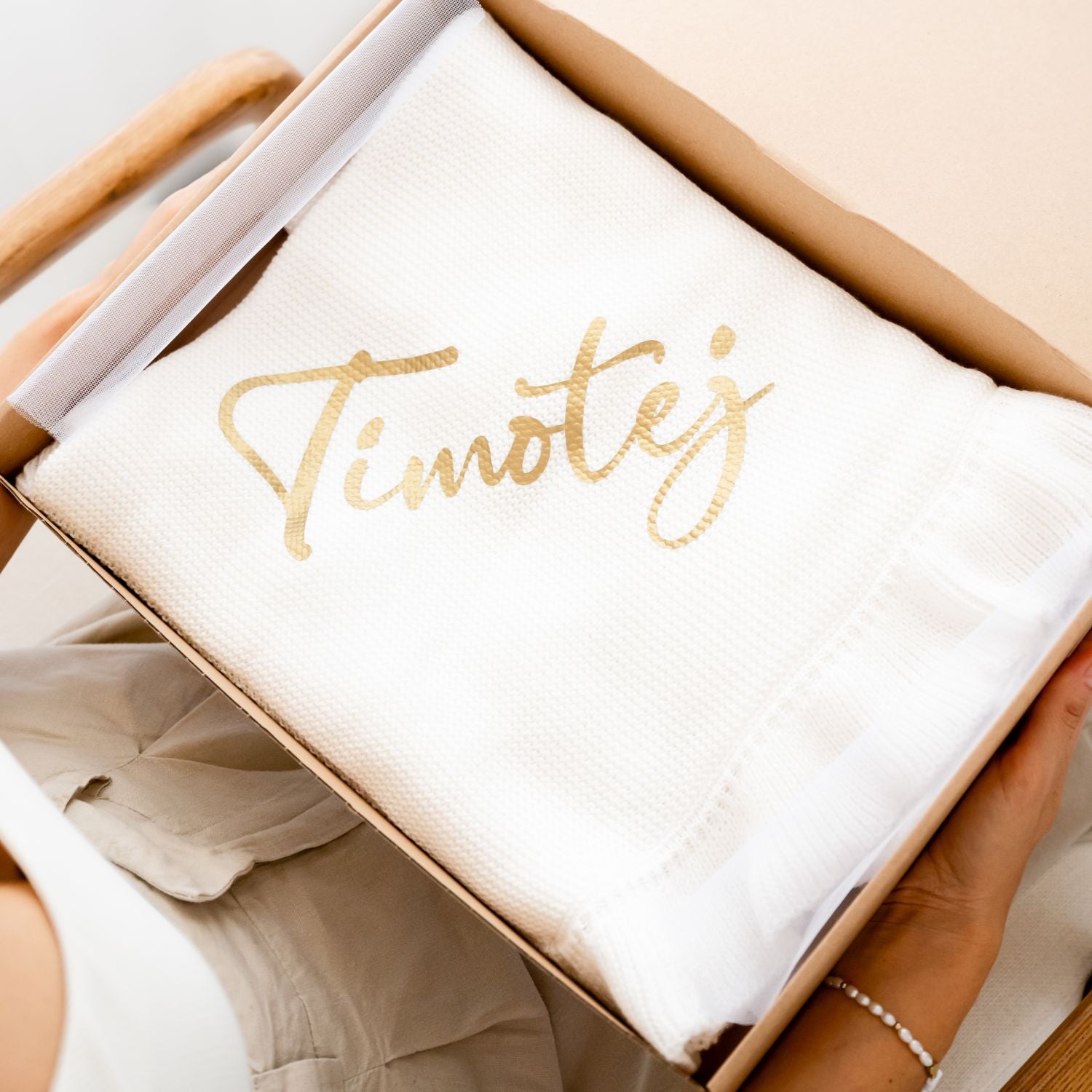 Kocyk bawełniany z imieniem